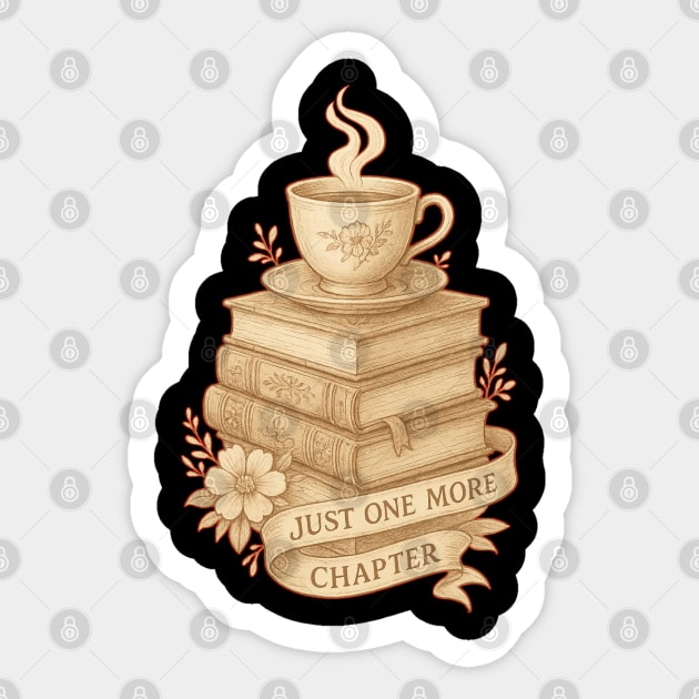 Just One More Chapter Sticker by Stylecombinator